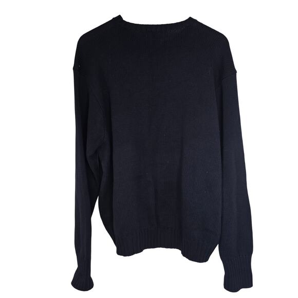 Vintage Polo Ralph Lauren Sweater Men's Crewneck Cotton Navy Blue Preppy XXL - Picture 4 of 4